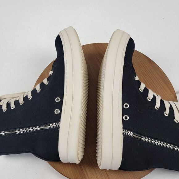 Rick Owens DRKSHDW High Top Sneakers Men's Shoe Sz EU 41 US 8 Italy Side Zip Up - Picture 7 of 16